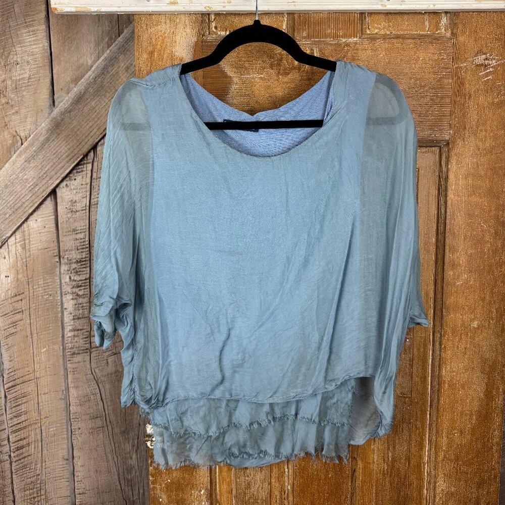 Lola Blue Silk Top